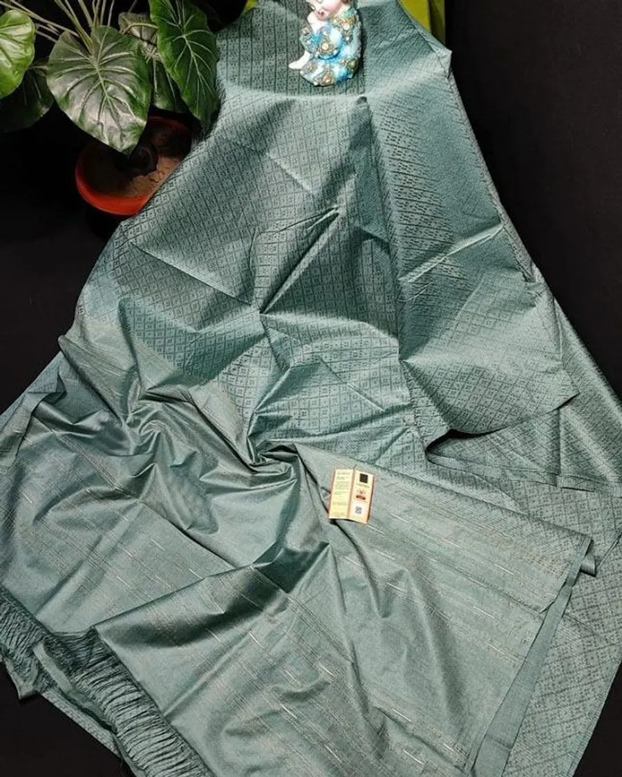 Luxurious Katan Silk Saree with Intricate Self-Weaving
